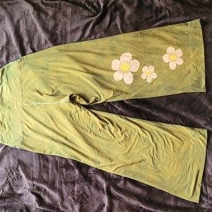Purusha People sz 1X Olive Green Tie Dye Wide Leg Crop Pants